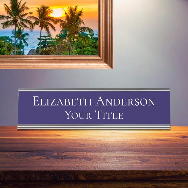 Simple Navy Blue Name Plate (Creator Uploaded)