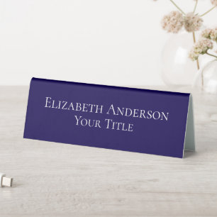 Simple Navy Blue Name Plate Table Tent