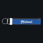 Simple Navy Blue Personalized Custom Name Wrist Keychain<br><div class="desc">Simple Personalized Custom Name Navy Blue. Font can be changed by clicking the "Edit Design" button.</div>