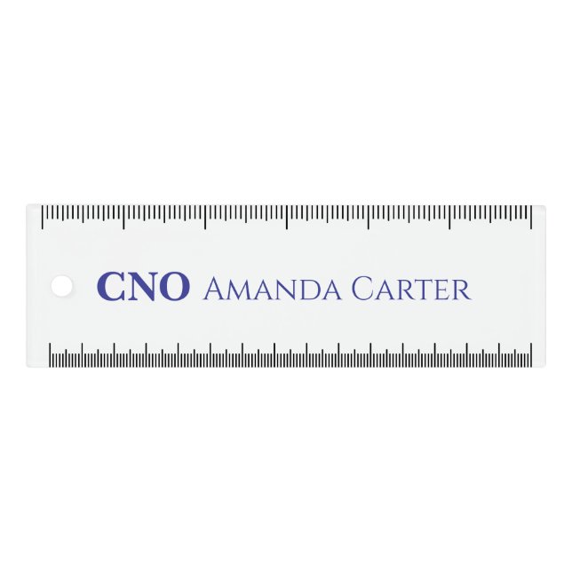 Simple Navy Blue Personalized Name CNO Ruler (Front)