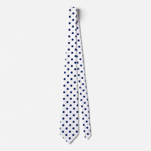 Simple Navy Blue Polka Dot Neck Tie