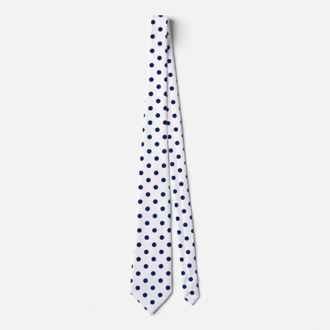 Simple Navy Blue Polka Dot  Neck Tie (Front)