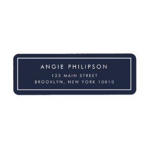 Simple Navy Blue Return Address Label