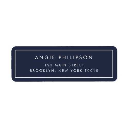 Simple Navy Blue Return Address Label