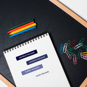 Simple Navy BLUE Scale Kids Name Labels