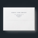 Simple Navy Blue Text and White Modern Invitation Envelope<br><div class="desc">Simple Navy Blue Text and White Modern Invitation envelope,  Invite your guests in style.</div>