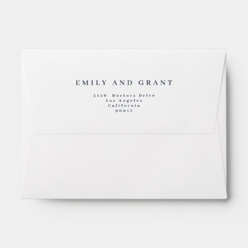 Simple Navy Blue Text and White Modern Invitation Envelope