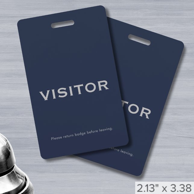 Simple Navy Blue Visitor Badge (Creator Uploaded)