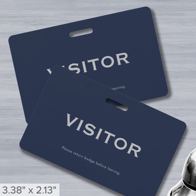 Simple Navy Blue Visitor Badge (Creator Uploaded)