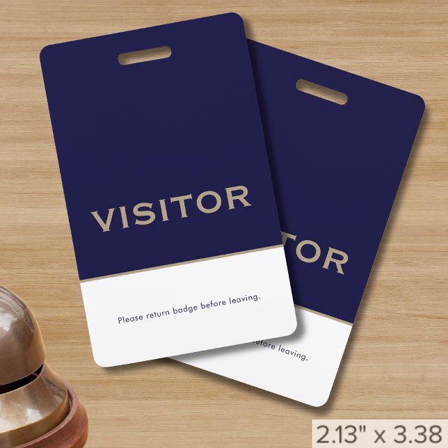Simple Navy Blue Visitor Badge (Creator Uploaded)