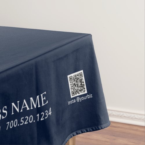 Simple Navy Blue  White Company Logo Craft Show  Tablecloth