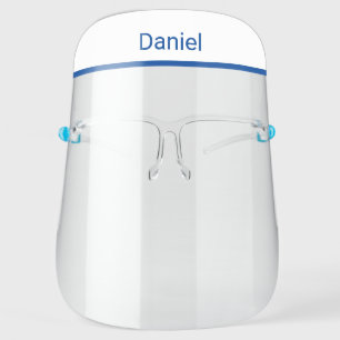 Simple Navy Blue Your Name Face Shield