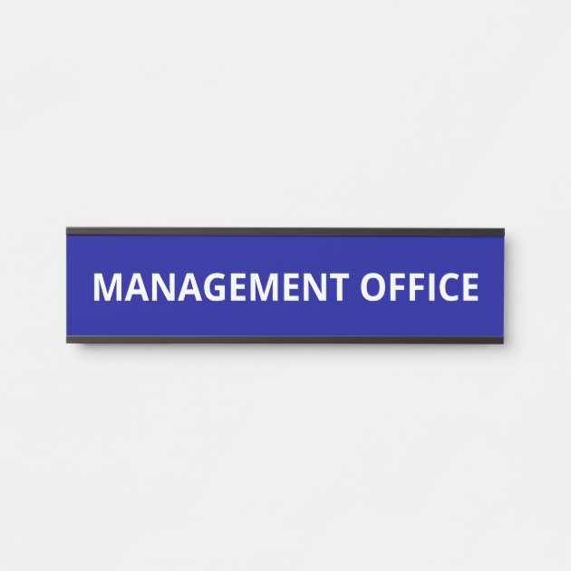 Simple Navy Management Office Door Sign