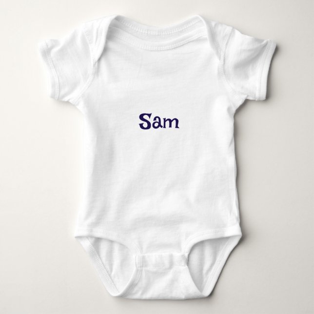Simple Navy Personalized Name Baby Bodysuit (Front)
