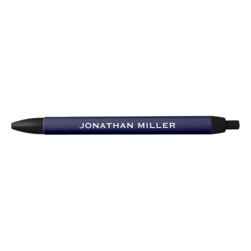 Simple Navy Typographic Black Ink Pen