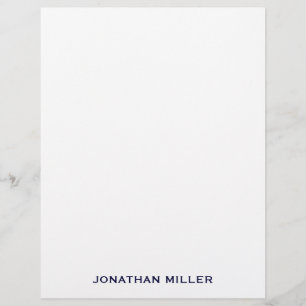 Simple Navy Typographic Name Letterhead