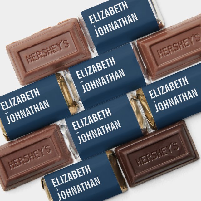 Simple Navy Typography Wedding Hershey's Miniatures (Assorted)