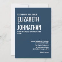 Simple Navy Typography Wedding Photo