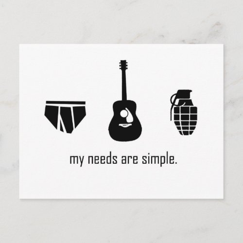 Simple Needs Postcard