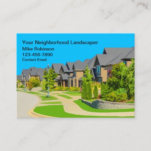 Simple Neighborhood Lawn Service Business Card