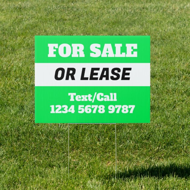 Simple Neon Green Apartment For Sale Lease Realty Sign