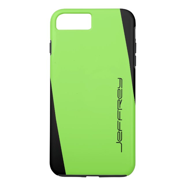 Simple Neon Green on Black, Minimalist, Name Case-Mate iPhone Case (Back)