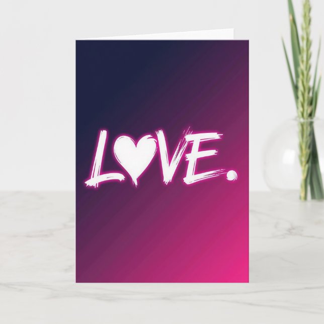 Simple Neon Love Card (Front)