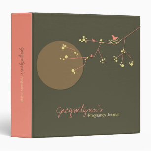 Simple Nesting Bird Family Pregnancy Journal Baby Binder