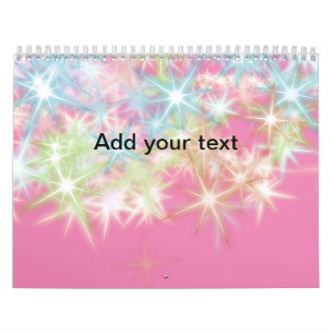 Simple network pink glittersparkle stars add your calendar