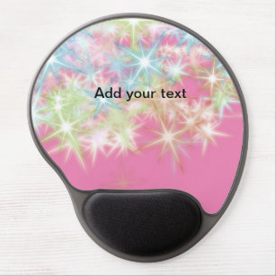 Simple network pink glittersparkle stars add your  gel mouse pad