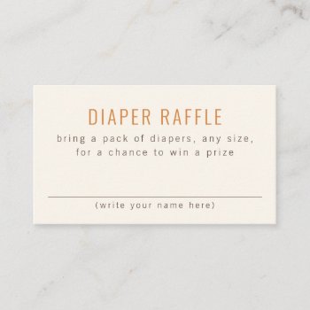 Simple Neutral Baby Shower Diaper Raffle Enclosure Card by 2BirdStone at Zazzle