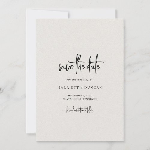 Simple Neutral Beige Elegant Wedding Save The Date