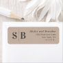 Simple Neutral Beige Wedding Return Address Label