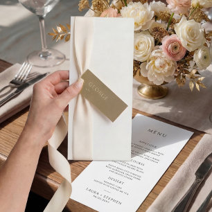 Simple Neutral Black White Wedding Menu