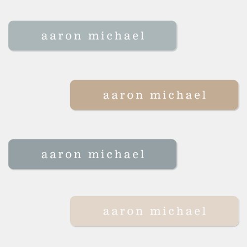 Simple Neutral Kids Name Labels