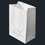 Simple Neutral Personalized Bridesmaid Gift Bag<br><div class="desc">This minimalist personalized bridesmaid gift bag features bridesmaid's name and calligraphic text "bridesmaid" with sketched heart element. Great for wedding or bridal shower gifts. You can change background and fonts colors easily if you like.</div>