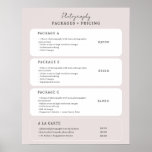 Simple Neutral Price List Template Poster at Zazzle