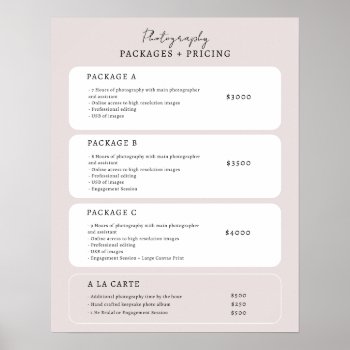 Simple Neutral Price List Template Poster by businessessentials at Zazzle