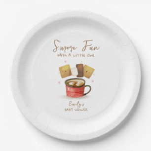 Simple Neutral S'more Fun Fall Baby Shower Paper Plates