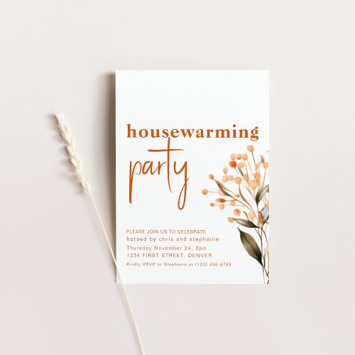 Simple Neutral Thanksgiving Dinner Party Invitation