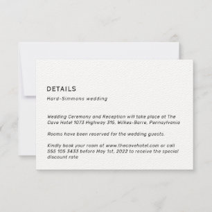 Simple Neutral Wedding Details Enclosure Card