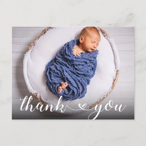 Simple New Baby Birth Announcement Thank You Postcard