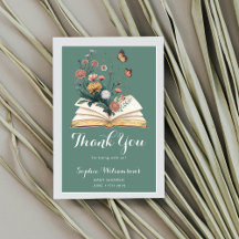 Simple New Chapter Storybook Flowers Baby Shower 
