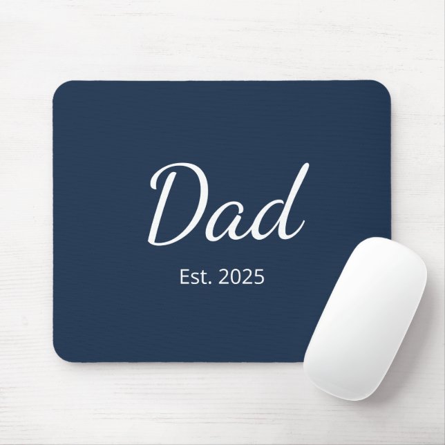 Simple New Dad Classic Navy Blue  Mouse Pad (With Mouse)
