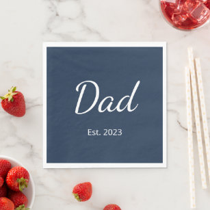 Simple New Dad Minimalist Blue Father's Day Party Napkins