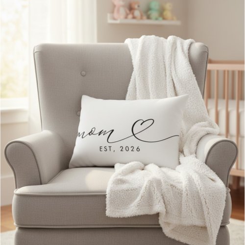 Simple New Mom Black White  Accent Pillow