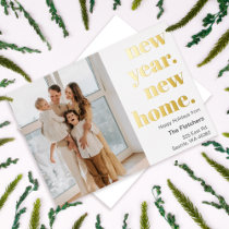 Simple New Year New Home Moving Photo Holiday Card