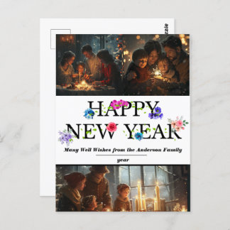Simple New Year's Celebration Postcard