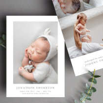 simple newborn photo collage birth announcement