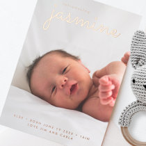 simple newborn photo collage birth announcement